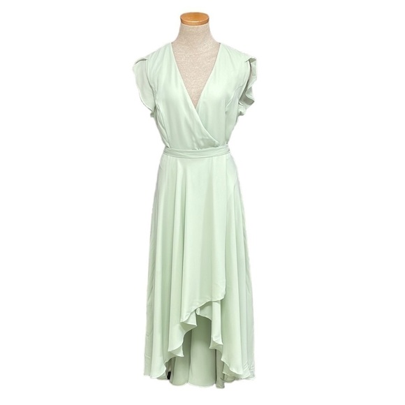 Love Tree Asymmetrical Dress Short Sleeve Light Green Size Large L - Picture 1 of 17